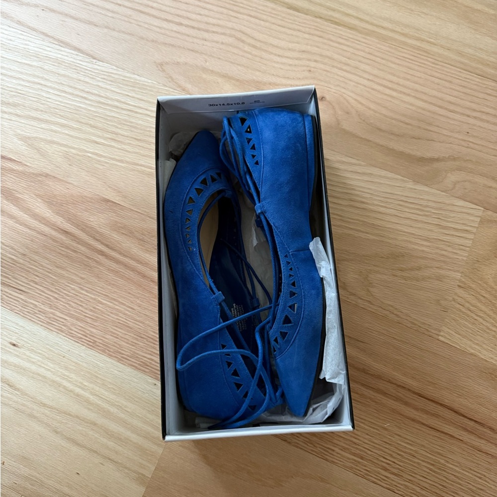 Nine West Women's Blue Lace-Up Flats - Picture 4 of 4